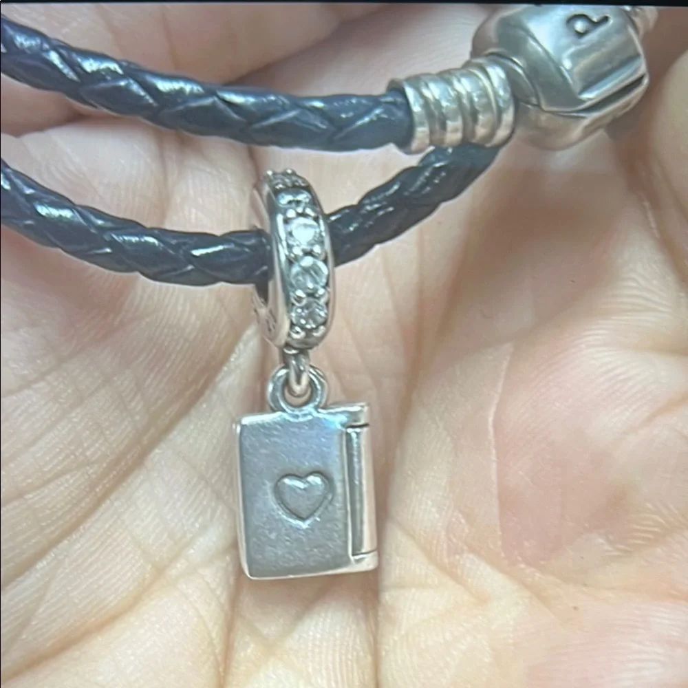 Pandora Blue Leather Bracelet with Silver Charm - Picture 11 of 13